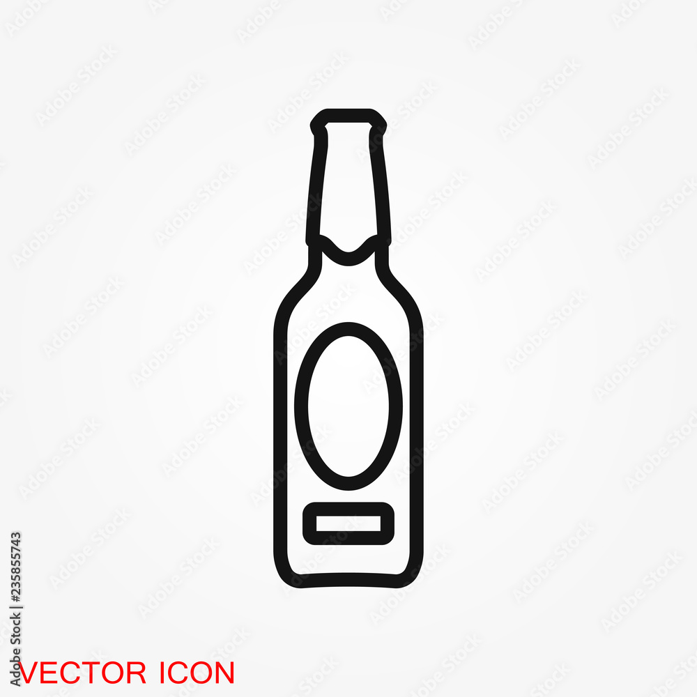 Beer bottle icon vector illustration for web and apps.