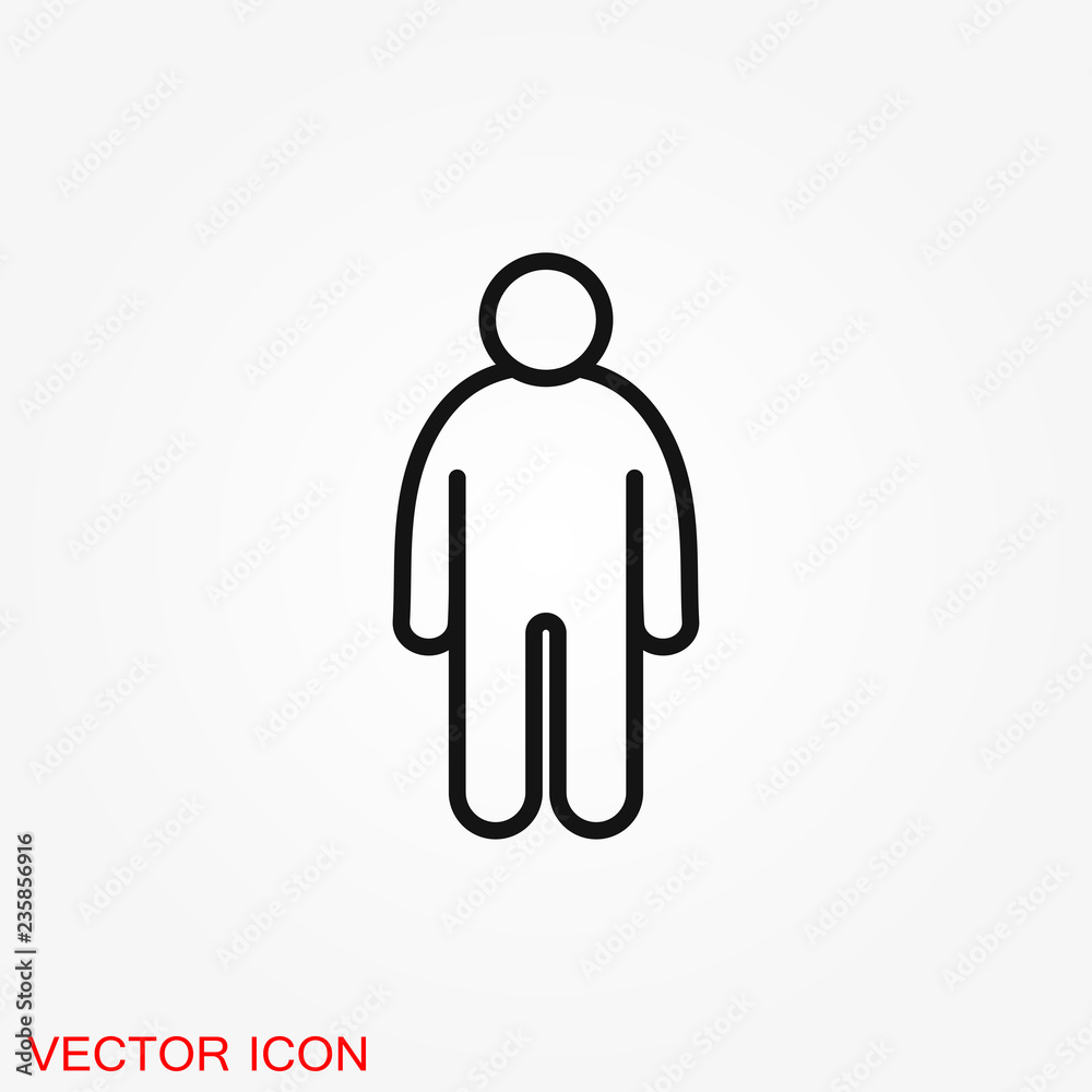 Body icon in flat minimal design. Concept illustration for web site. Sign, symbol, element.