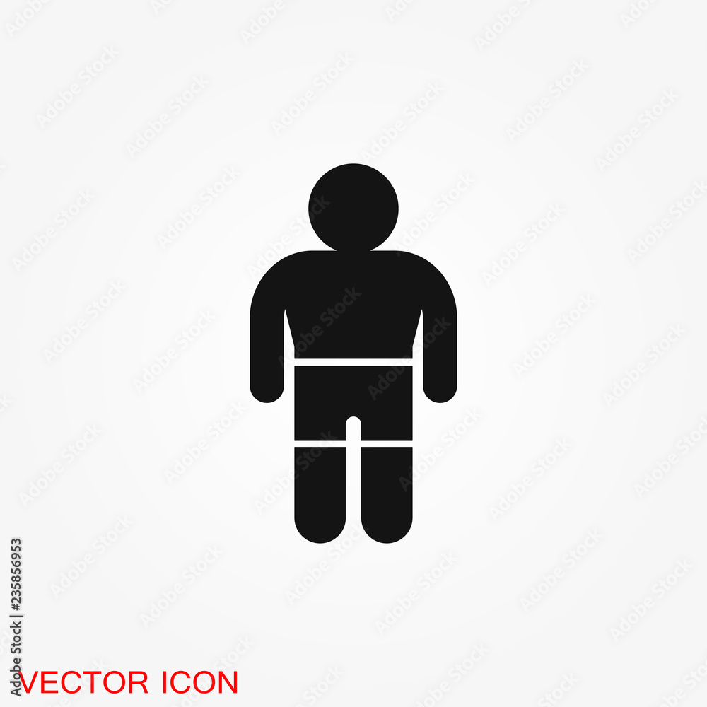 Body icon in flat minimal design. Concept illustration for web site. Sign, symbol, element.