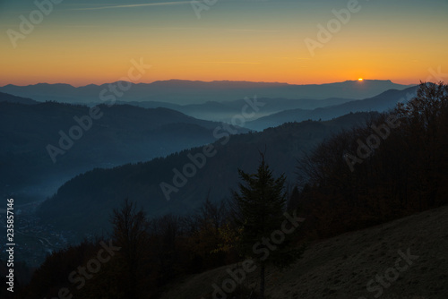 Fototapeta Naklejka Na Ścianę i Meble -  Sunrise scene in Carpathian Mountains