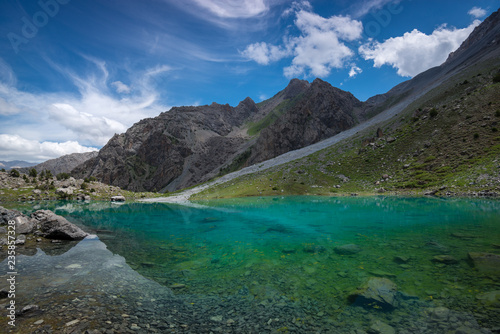 Transparent mountain lake