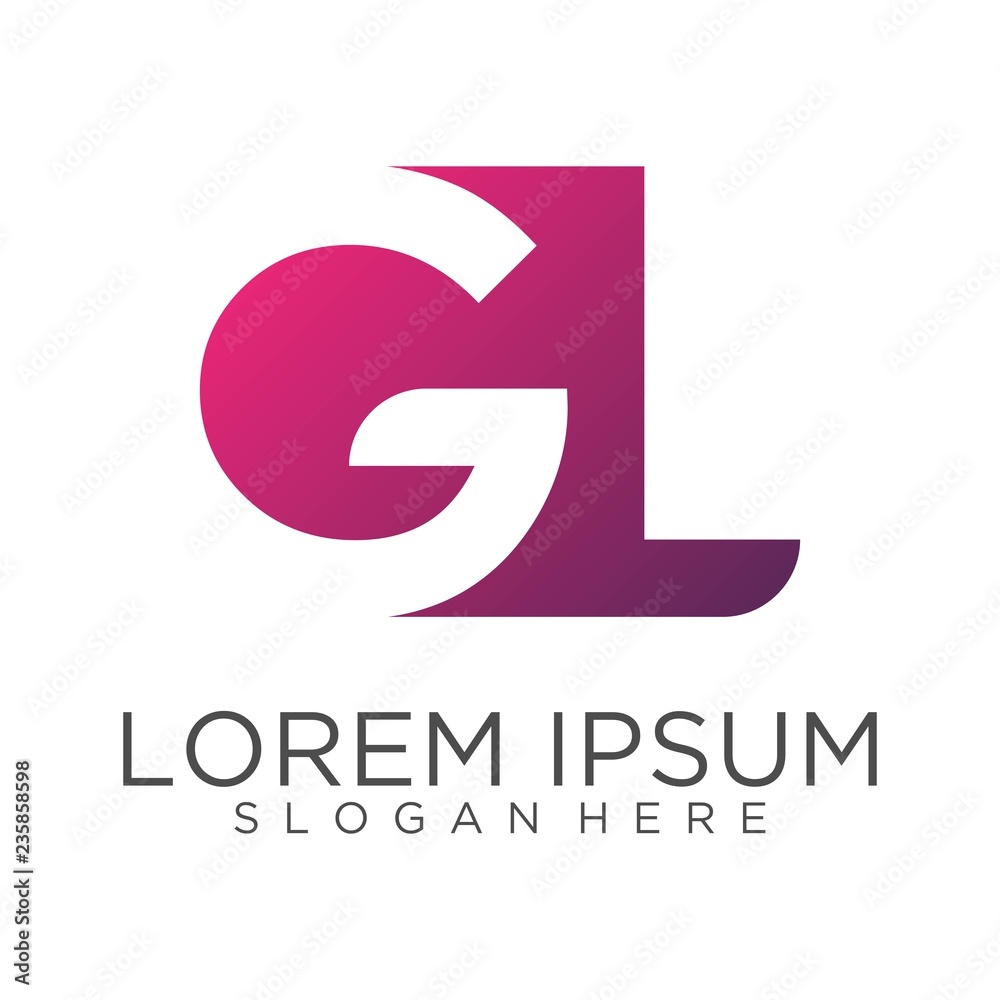 Obraz Projekt logo litery GL
