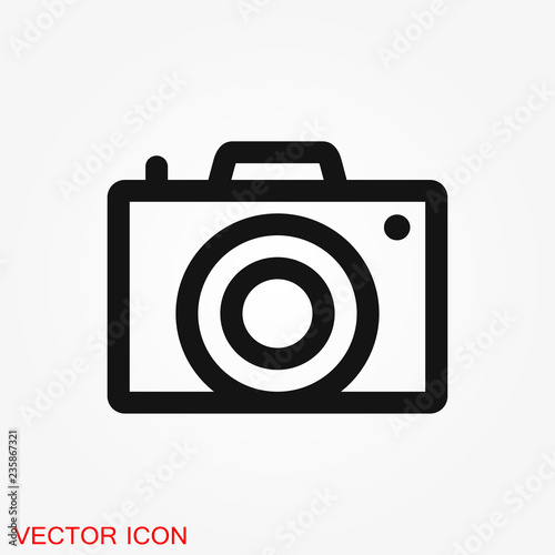 Camera Icon in flat style isolated on background