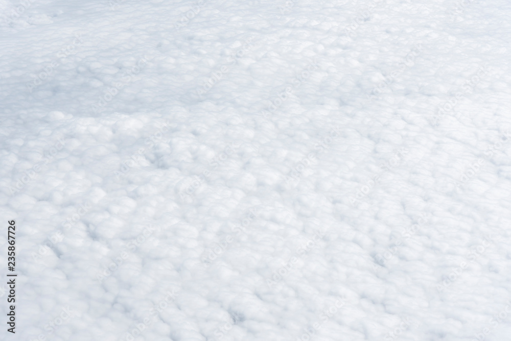White clouds scape top view. Pure natural air weather background. Freedom and travel concept.