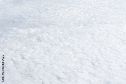 White clouds scape top view. Pure natural air weather background. Freedom and travel concept.