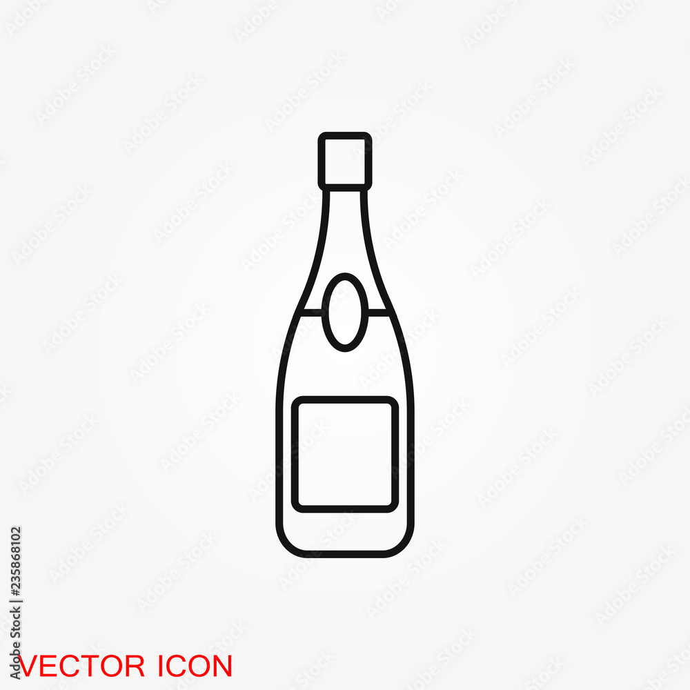 Champagne vector icon, celebration concept icon on background Champagne vector icon, celebration concept icon on background