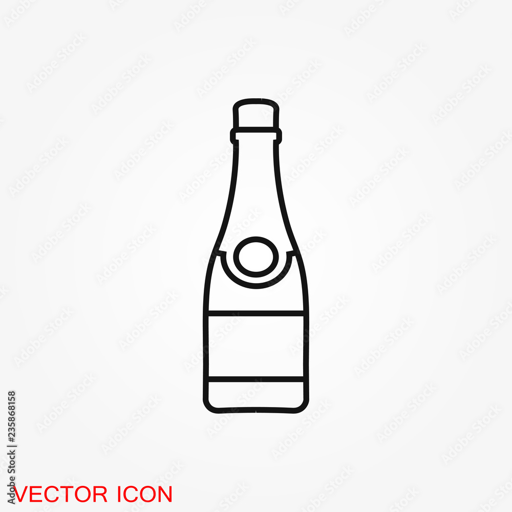 Champagne vector icon, celebration concept icon on background Champagne vector icon, celebration concept icon on background