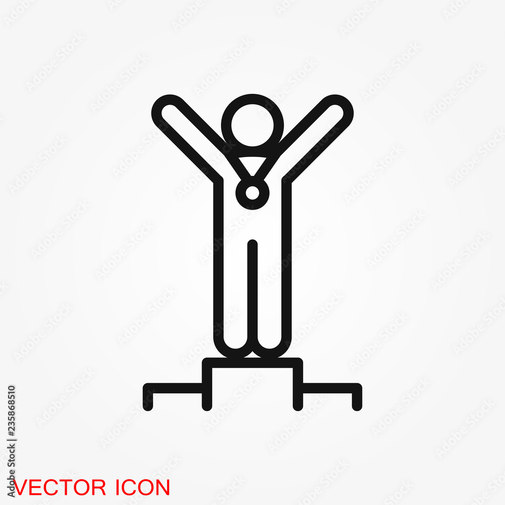 Champion vector icon, flat design for web or mobile app, award symbol. Champion vector icon, flat design for web or mobile app, award symbol.