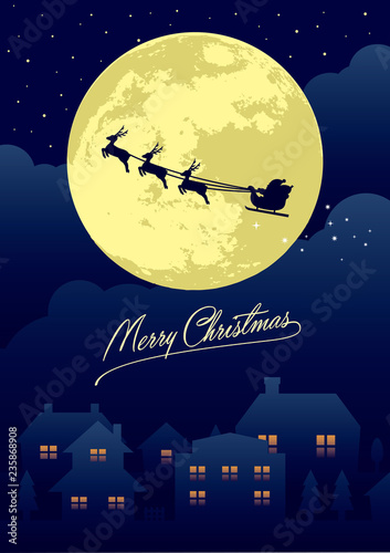 Merry christmas greeting card / blue