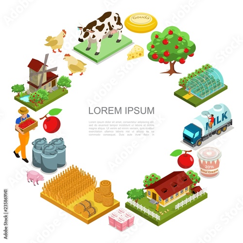 Isometric Farming Round Concept