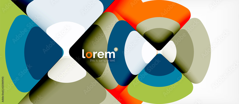 Circles and triangles geometric abstract background. Trendy abstract layout template for business or technology presentation or web brochure cover, wallpaper