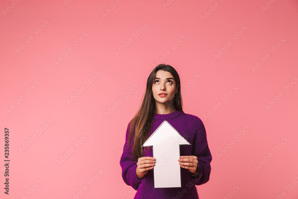 Beautiful young girl wearing sweater standing Beautiful young girl wearing sweater standing