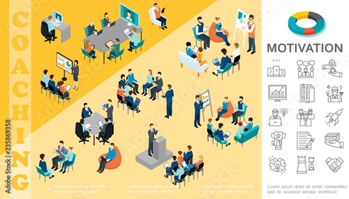 Isometric Business Education Concept