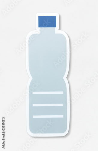 Plastic bottle icon on isolated