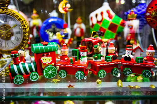 Vintage Christmas tree toy decorations xmas train