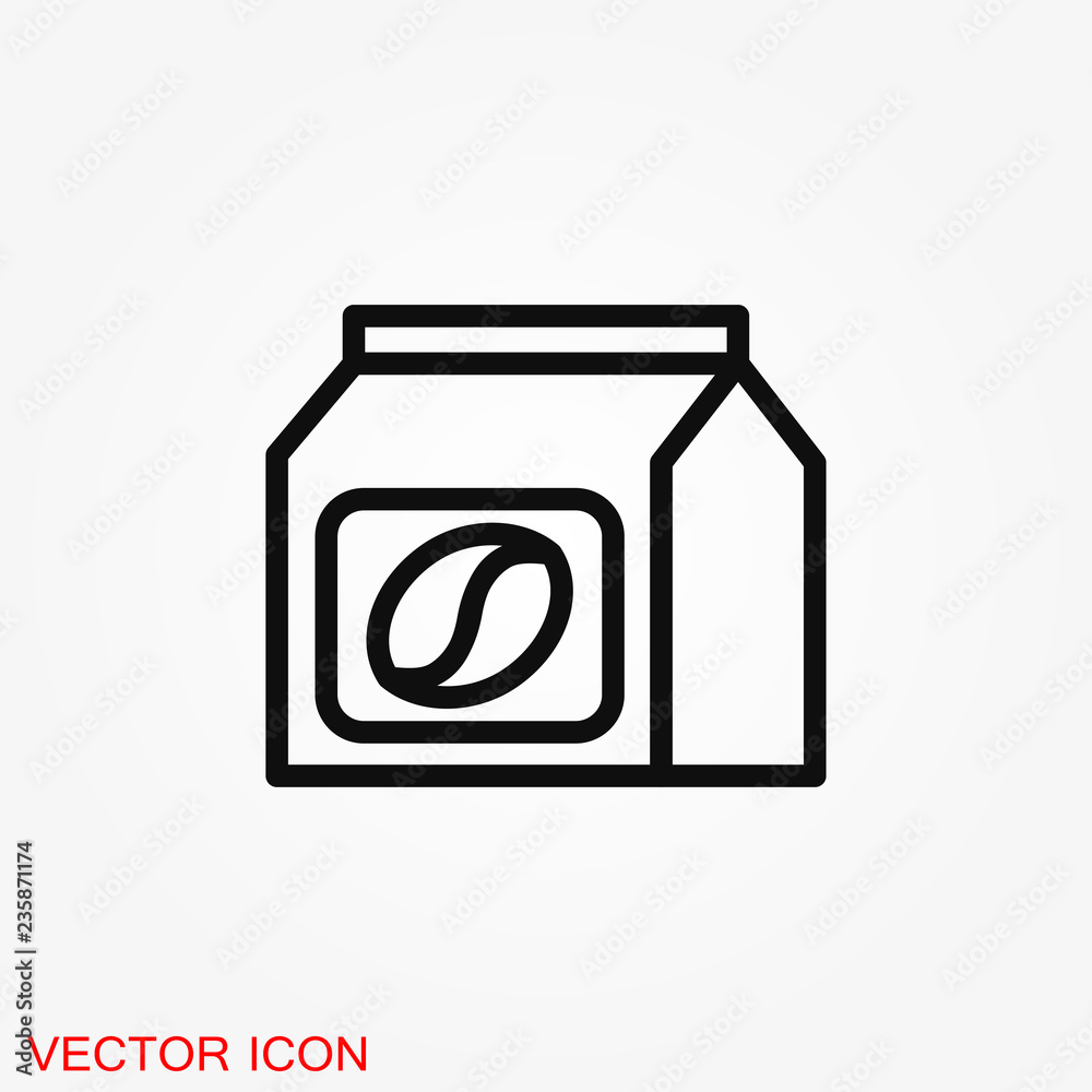 Coffee bean icon. Flat vector illustration isolated on background. Coffee bean icon. Flat vector illustration isolated on background.