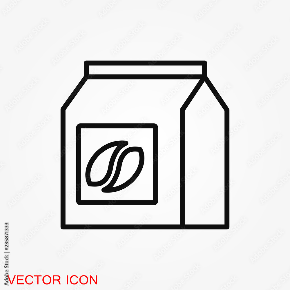 Coffee bean icon. Flat vector illustration isolated on background. Coffee bean icon. Flat vector illustration isolated on background.