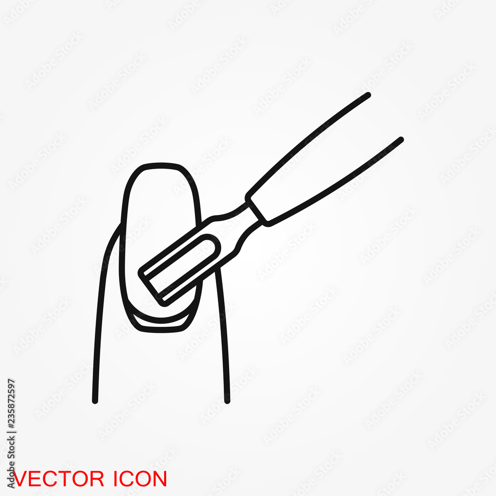 Nail care icon. Pedicure and manicure equipment. Vector illustrations