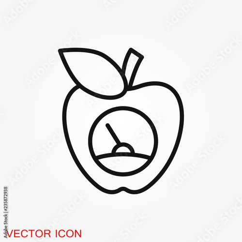 Dietary vector icon, food dietary labels isolated on background