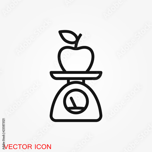 Dietary vector icon, food dietary labels isolated on background