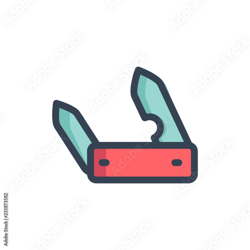 versatile knife icon vector with fill outline style