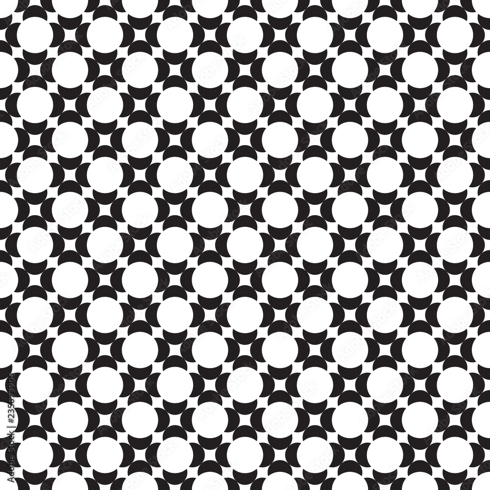 Seamless star and circle geometric pattern background