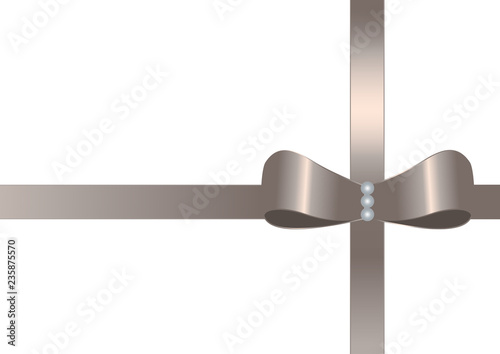 Silbernes Geschenkbank mit Schleife und Perlen