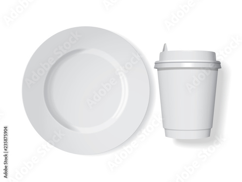 Plate and cup for your design and logo