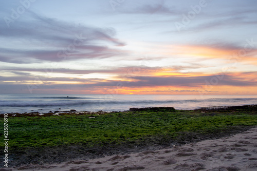 Landscape at sunset of a beach in winter in Australia. Beautifull colors