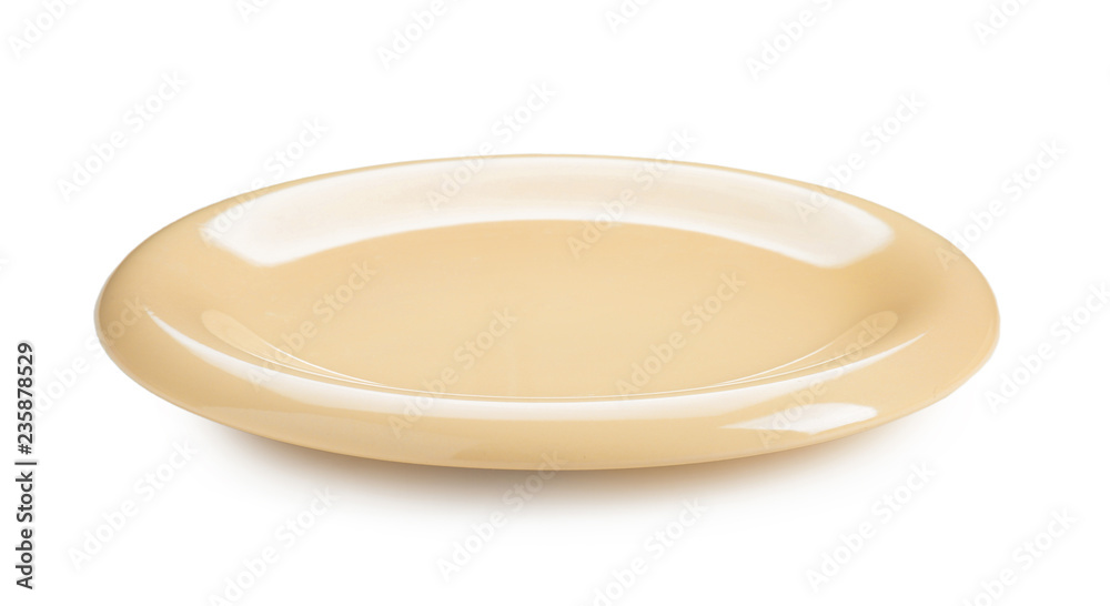 Clean empty plate on white background Clean empty plate on white background