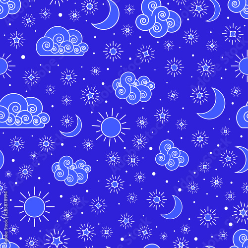 Sky seamless pattern with s...