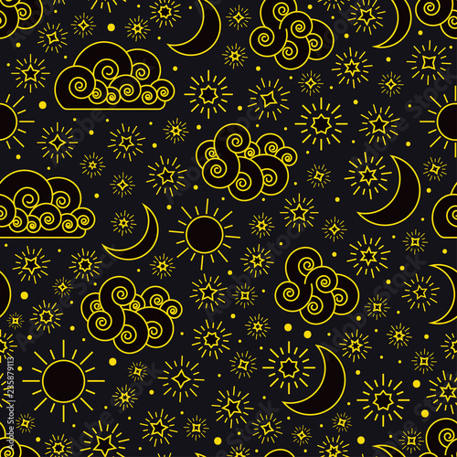 Sky seamless pattern with s...