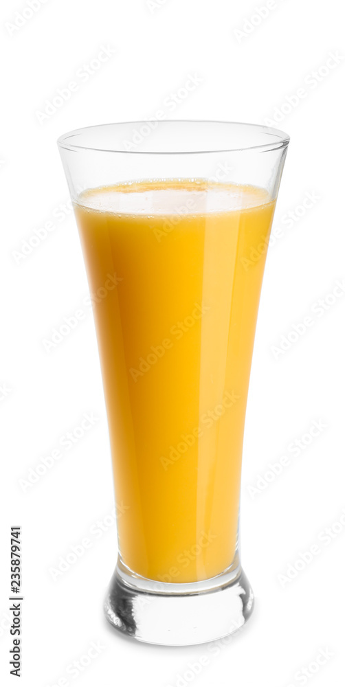 Glass of orange juice on white background Glass of orange juice on white background