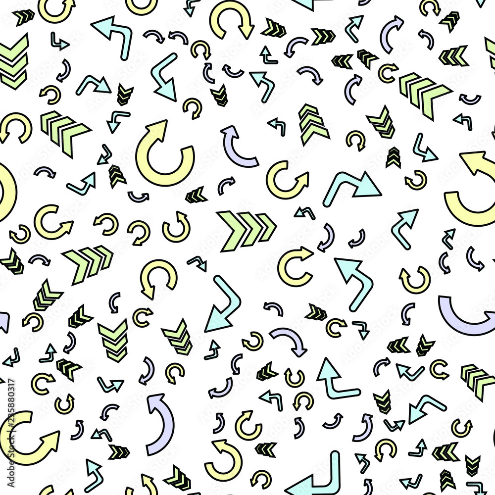 Naklejka premium Seamless vector EPS 10 pattern with different color arrows