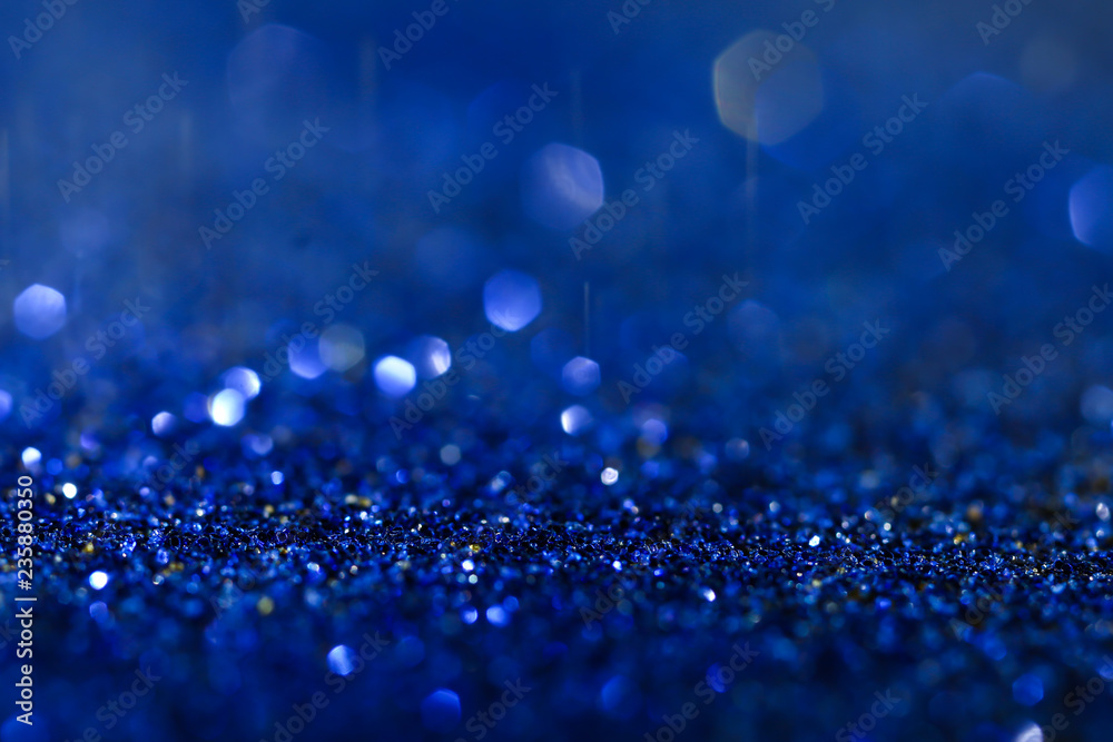 Bright blue glitters, closeup Bright blue glitters, closeup
