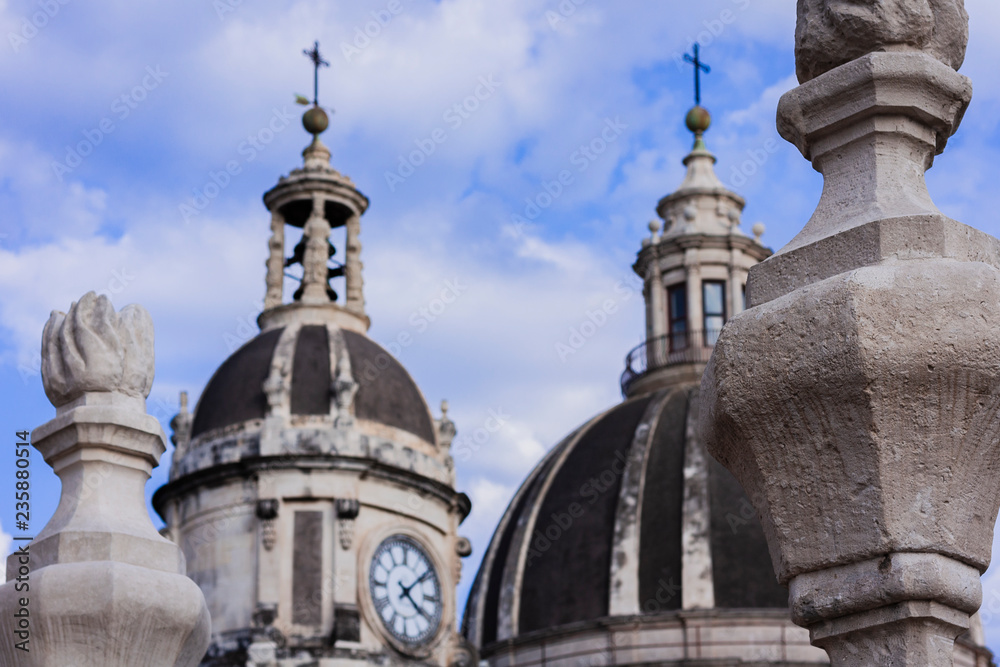 Catania, Sicily: Domes of the Cathedral dedicated to Saint Agatha