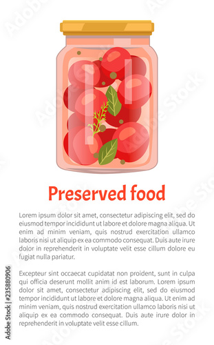 Preserved Food Tomatoes Vector Illustration