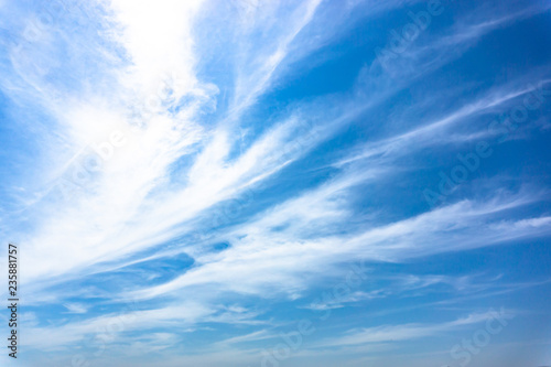 Light blue sky with streak white cloud,Season summer.