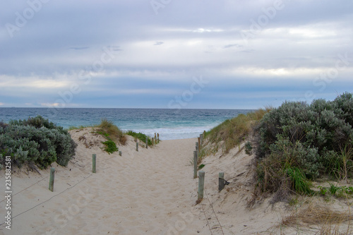 Landscape of the way to the beach in Perth