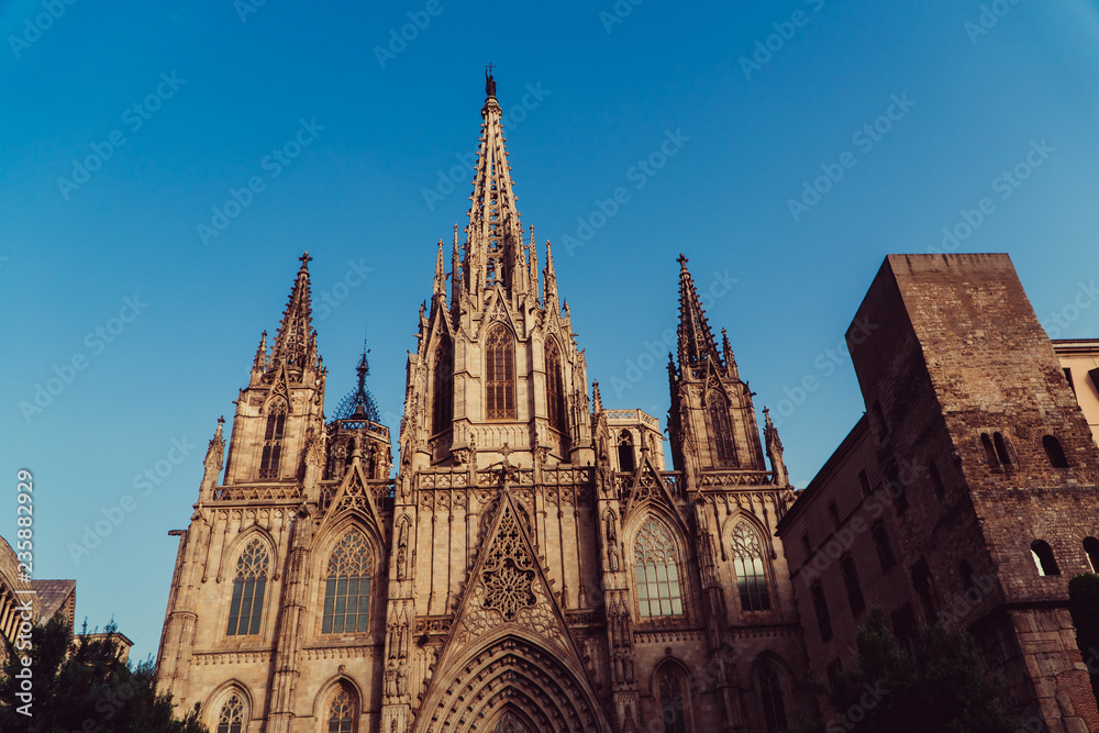 Architecture. One of the cathedrals in Barcelona