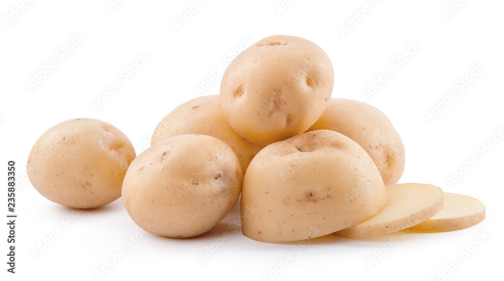 raw yellow potato isolated on white background raw yellow potato isolated on white background