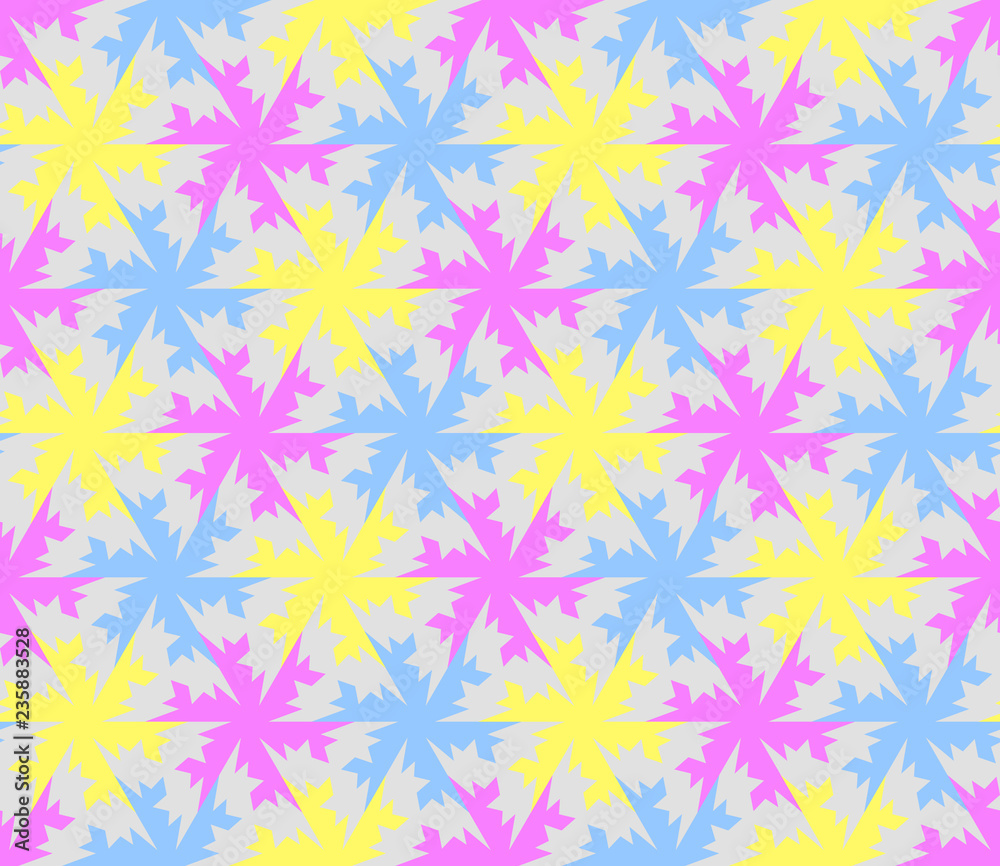 Colorful mosaic from snowflakes in techno style. Seamless pattern. Colorful mosaic from snowflakes in techno style. Seamless pattern.