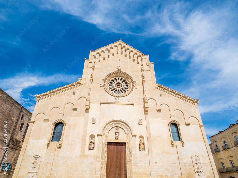 Matera Cathedral, a Roman Catholic cathedral in Matera, Basilicata, Italy. UNESCO World Heritage Site, European Capital of Culture 2019 (wide)