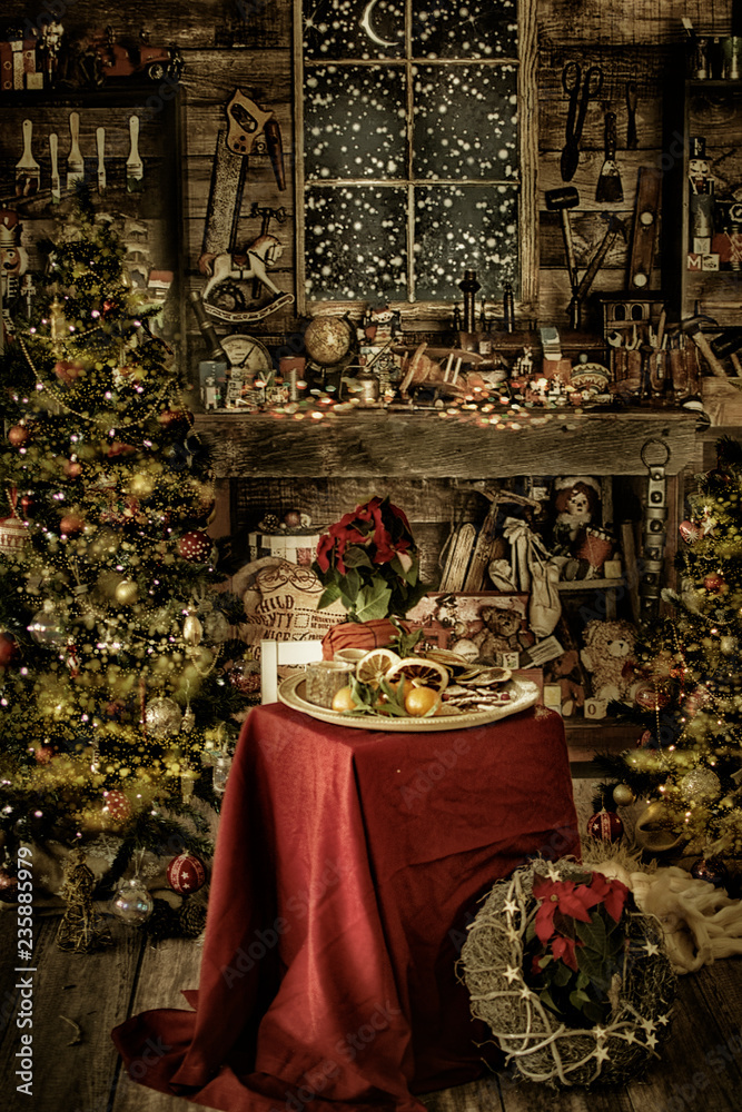 Obraz na płótnie święta boże narodzenie christmas w salonie
