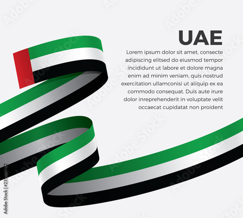 UAE flag, vector illustration on a white background