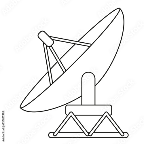 Line art black and white satellite antena