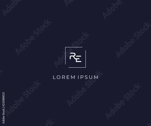 letter RE logo design template