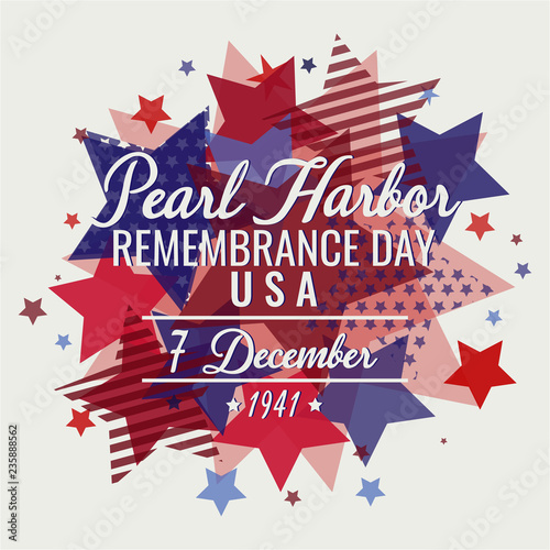 Pearl Harbor Remembrance day card or background. vector illustration.