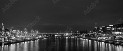 NIGHT RIVER - Port city of Szczecin by night
