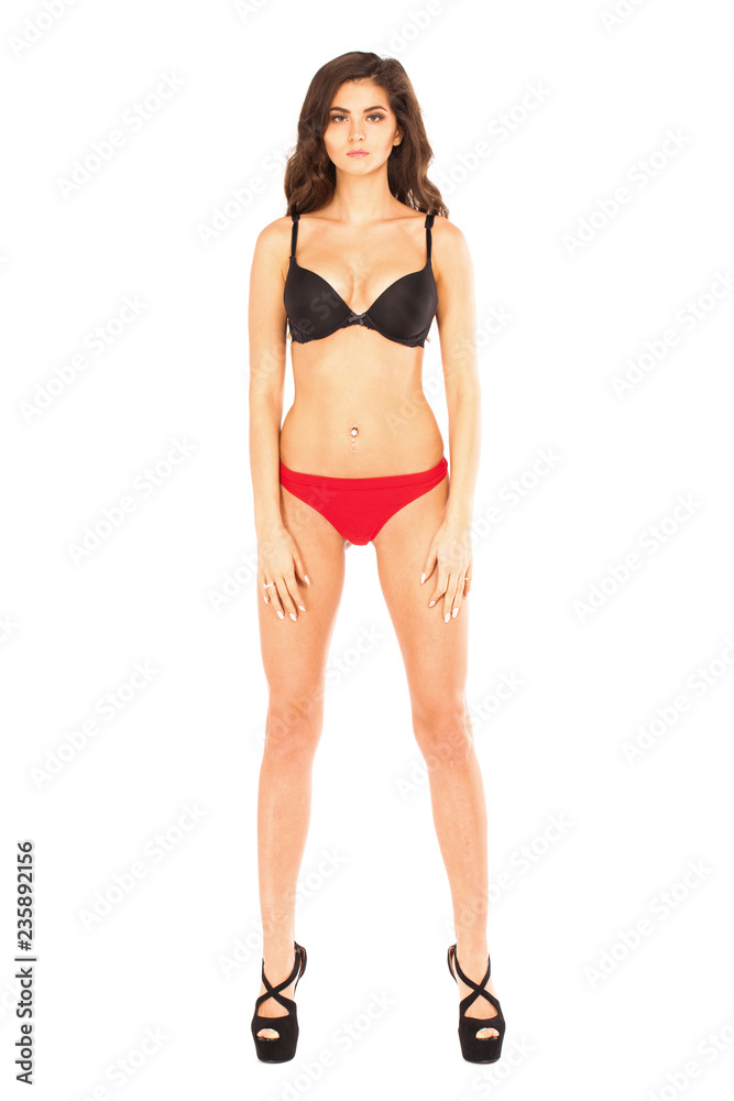 Full length portrait of young woman wearing sexy underwear Full length portrait of young woman wearing sexy underwear